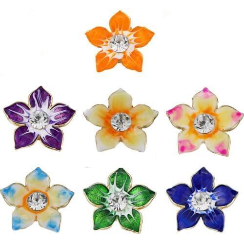 5pcs/lot New Arrival Metal Snap Jewelry Flower Snap Button Fit 18mm Snap Bracelets Bangles For Women DIY Ginger Charms