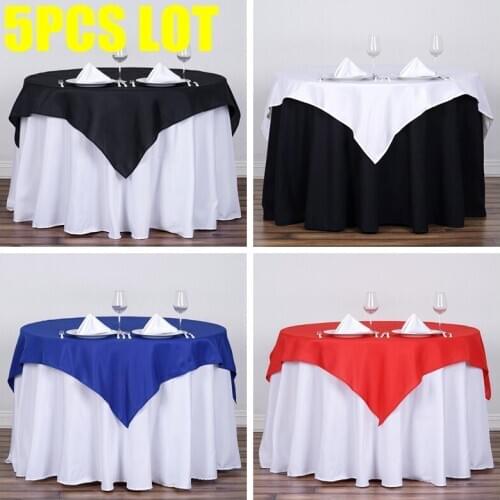 5pcs Lot Thick Polyester Tablecloth Overlay Fit Table Cloth For Wedding Event Party Hotel Decoration
