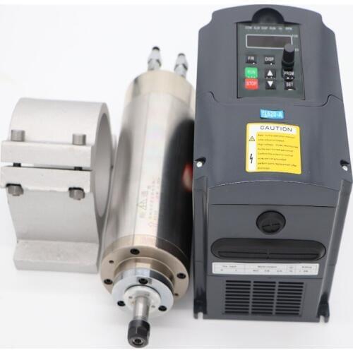 80mm 6A 1.5KW water cooling CNC spindle motor 1.5KW VFD 13 pieces ER11 collet spindle clamp water-cooled device