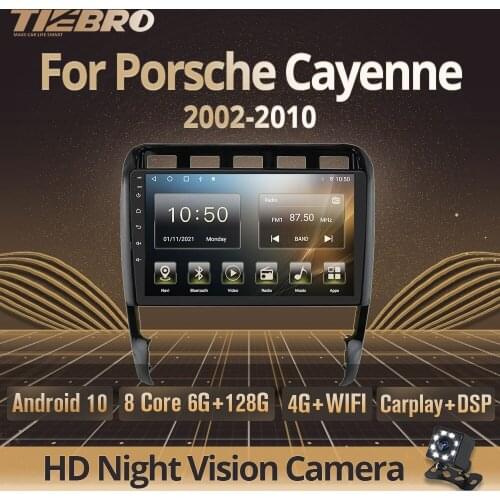 Tiebro Car Radio For Porsche Cayenne 2002-2010 2 DIN Android10 Car Multimedia Video Player Radio Automotive Carplay DSP No 2DIN