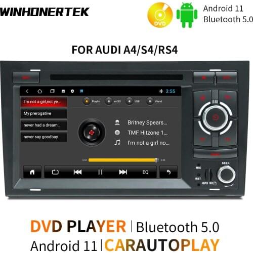 WINHONGTEK Android 11 Car stereo Radio RDS GPS 2 Din Car DVD/CD Player 1080P 4K For Audi A4/S4/RS4 2000-2012 7Inch 2+32G WIFI
