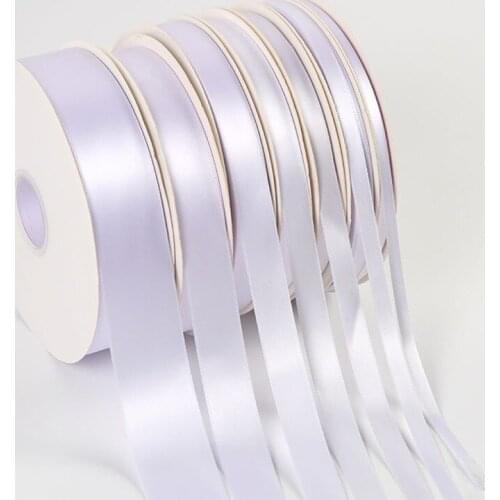 6mm/10mm/15mm/20mm/25mm/40mm White Satin Ribbons Handmade DIY Hairwear Accessories Wedding Christmas Gift Wrap Ribbon 100Yards