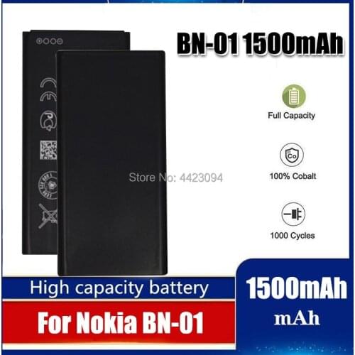 BN-01 battery for Nokia Lumia X 1045 RM-980 X2 X+ Plus 1013 X2DS RM 980 Mobile phone Batterie Bateria 1500mAh