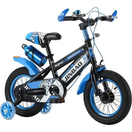 18-inch Children Bicycle Non-slip Handle Grip Boys Girls Beginner Safety Training Wheels Balance Bike with Kettle and Bracket