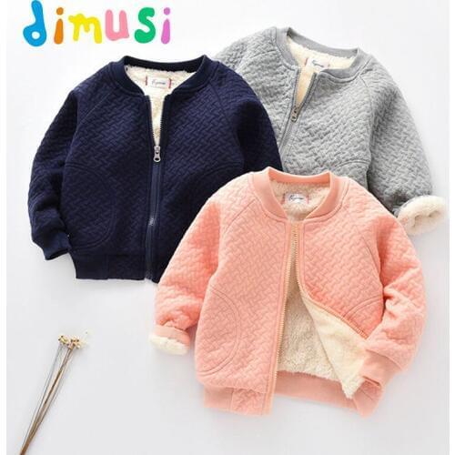 DIMUSI Autumn Winter Boys Jackets Child Kids Fleece Warm Hooded Clothing Casual Baby Girls Outwear Windbreaker Coats Clothing