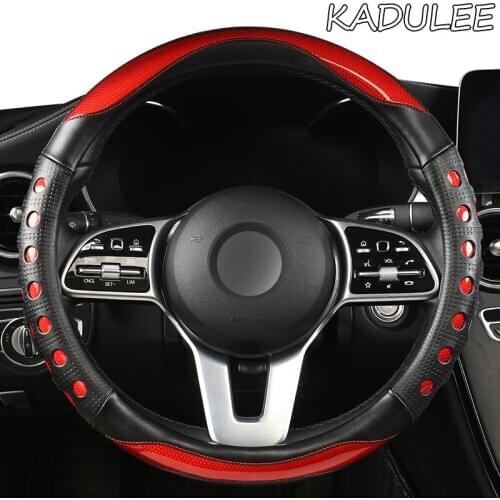 KADULEE Microfiber Leather Car Steering Wheel Cover For Chevrolet Cruze Captiva Lacetti Aveo Niva Spark Sonic Trax Camaro
