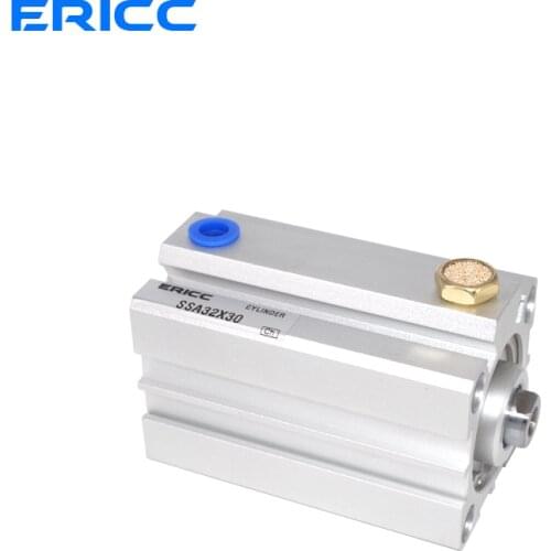 Compact cylinder single acting-push SSA series bore 16 20 25 32 40 50 63 80 stroke 5mm 10mm 15mm 20mm 30mm 40mm 50mm