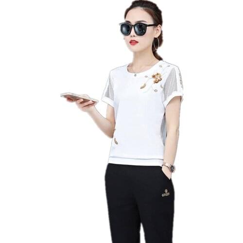 Youth clothing for women 2020 Sporting suit female European fashion Lady clothes set printing 2 piece set summer Tracksuit 1643