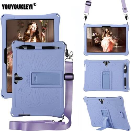 For DEXP Ursus P510 P410 P210 3G 4G 10.1 inch Tablet PC Soft Silicon Case Cover With Detachable Kickstand and Shoulder StraP
