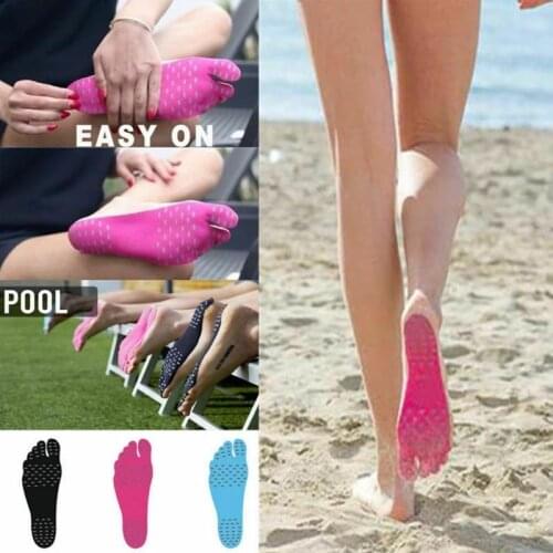 Non-slip Seaside Beach Shoes equipped with anti-skid shoes Beach socks Pad Feet Sticker Insoles Flexible Beach Feet