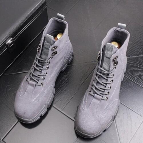 New Martin boots thick sole fashion cowboy casual ankle boots mens luxury driving loafers a11