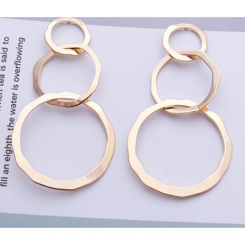 Hollow Round Circle Earrings Creative Fashion Jewelry Brincos Trendy Punk Style Geometric Metal Earrings for Women Jewelry