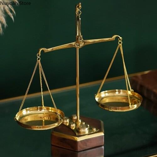 Retro Brass Balance Scale Ornaments Creative Living Room Decoration Exquisite Crafts Ornaments Home Decoration Accessories