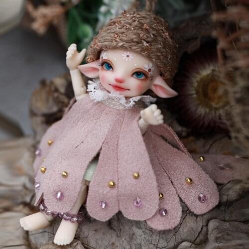 BJD Doll Shuga Fairy Pano 1/13 Doll Realpuki Fairyland Resin Toys for Kids Surprise Gift for Girls Flower Elf
