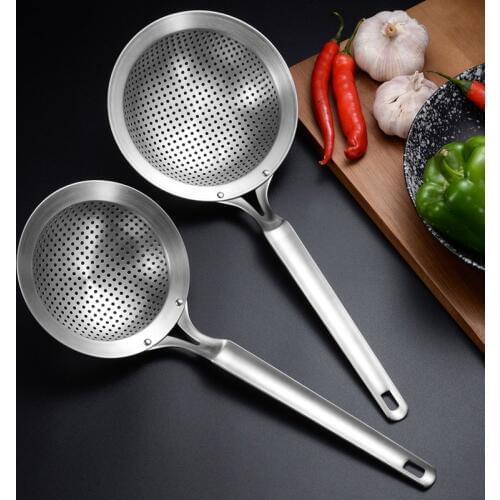 Slotted Spoon Colander Noodle Strainer Kitchen Utensil Stainless Steel Vermicelli Restaurant Dinner Tool Fries Food Mesh 1pcs