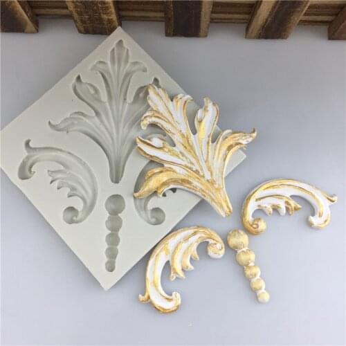 Fence Top Flower Leaf Silicone Mold Fondant Chocolate Resin Sugarcraft Mold For Pastry Cup Cake Decorating Kitchen Tool