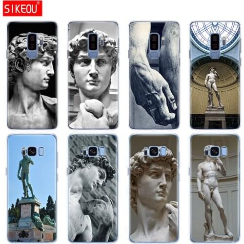 Silicone case for Samsung Galaxy S9 S8 S7 S6 edge S5 S4 S3 PLUS phone cover Statue Michelangelo david
