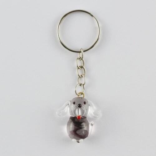 Dog Figured Glass Keychain