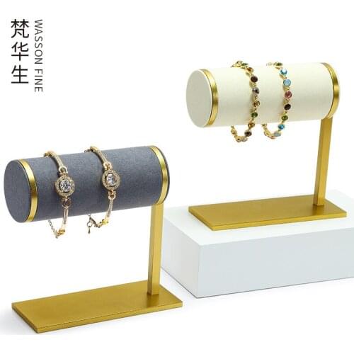 Bracelet display rack metal microfiber bracelet jewelry storage rack holding watch window display props