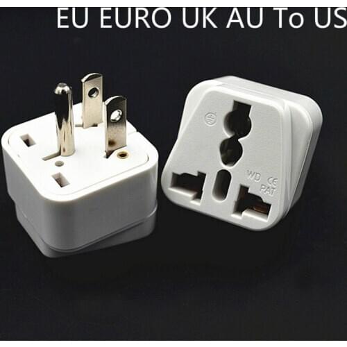 Universal EU EURO UK AU To US Adaptor Converter AC Travel Power Plug Adapter for Home Travel Use
