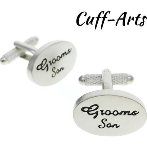Cufflinks for Men Satin Oval Grooms Son Wedding Cufflinks Wedding cufflinks Grooms Son wedding gift by Cuffarts C10097