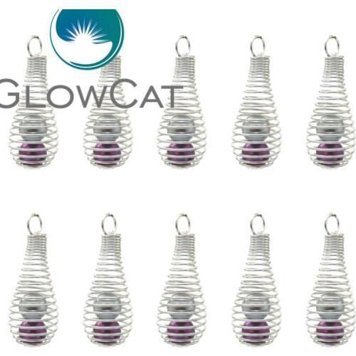 10x K581 Iron Spring Spiral Bottle Cage Locket Pendant fit Women Men Chain Necklace Pendant Jewelry