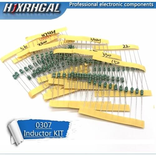 12valuesX10pcs=120pcs 0307 1/4W 0.25W inductor 1uH-1MH component sample Assorted kit new and hjxrhgal