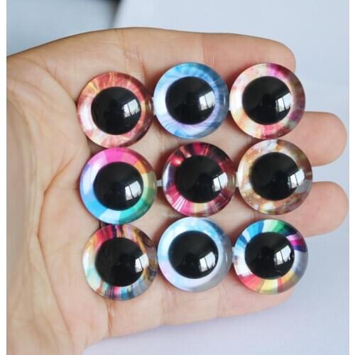 20pcs--F13B---3D-9-12-14/16//18-20/25/30/35mm New toy safety eyes 3D colorful doll eyes + back washer for diy plush doll