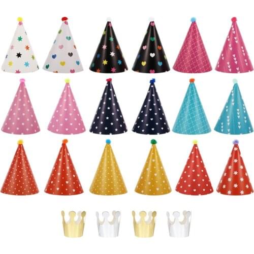 22Pcs Pet Puppy Dog Birthday Party Hat Caps Pet Holiday Costume Accessories