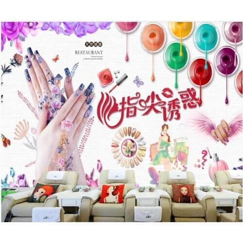 3d wall mural on the wall paper European and American cosmetics and nail shops home decor photo wallpaper in the living room
