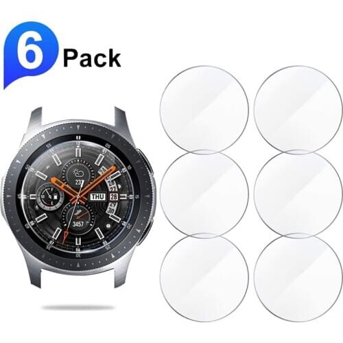 6pcs Screen Protector Glass for Samsung Galaxy Watch 46mm 42mm Tempered Glass Protective Film for Gear S3 Sport Aactive 2 44mm