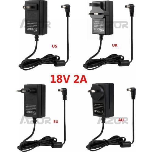 18V 2A Power Supply Adapter AC100V-240V to DC18V 2A 50Hz/60Hz Charger Use For In Door Have AU UK US EU Plug Guitar Accessories