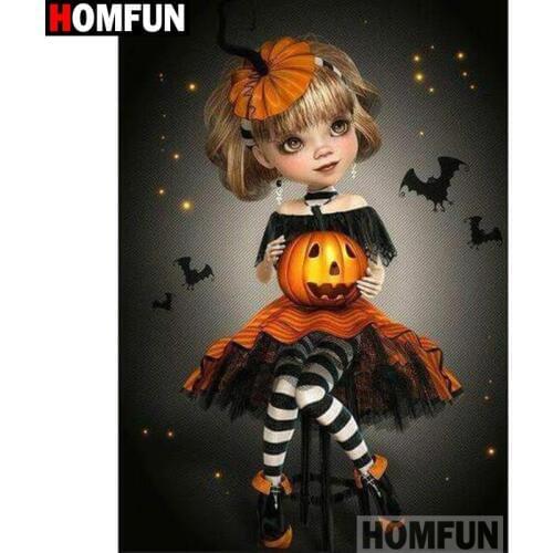 HOMFUN Full Square/Round Drill 5D DIY Diamond Painting "Cartoon girl" 3D Embroidery Cross Stitch 5D Home Decor A16111