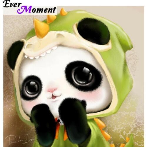 Ever Moment Diamond Embroidery Animals Panda 5D diy Diamond Painting Cross Stitch Cartoon Square Diamond Mosaic Kits ASF606