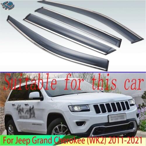 For Jeep Grand Cherokee (WK2) 2011-2019 Car Accessories Plastic Exterior Visor Vent Shades Window Sun Rain Guard Deflector 4pcs
