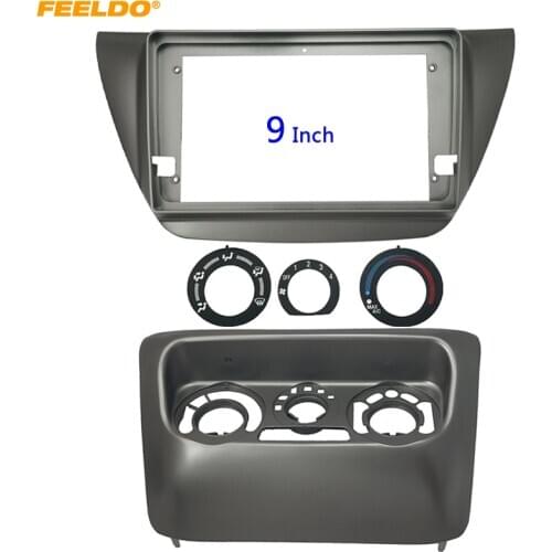 FEELDO Car 2Din Radio Stereo Fascia Frame for Mitsubishi Lancer 9" Big Screen CD/DVD Player Face Dash Mount Trim Kit #HQ6624