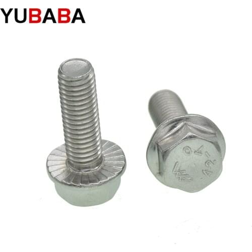 M5 M6 M8 M10 M12 Stainless steel Hexagon Bolts With Flange GB5789 Flanged toothed anti-slip screw