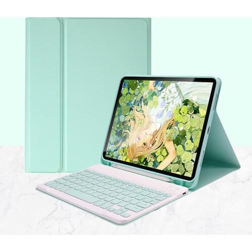 For iPad Air3 Air4 10.2 7th 8th Generation Keyboard Case with Pencil Holder Bluetooth-compatible Wireless Cover