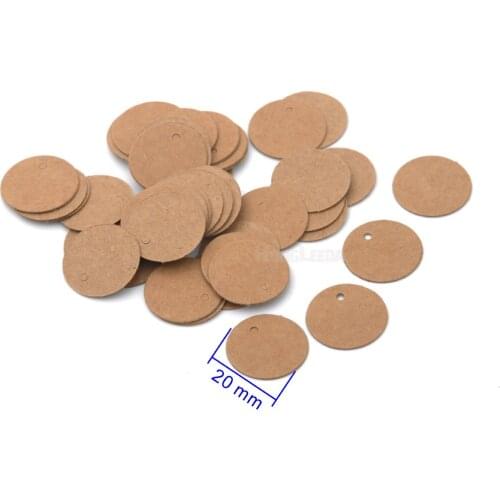 DIY 200pcs/lot Small 2cm paper tag blank brown/black/white color round shape gift tags price tags hangtags Free Shipping RHT001