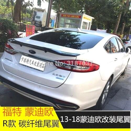 For Ford Mondeo / Fusion auto parts new models FRP fiberglass Unpainted Rear Roof Spoiler Wing Trunk Lip Boot Cover Car Styling