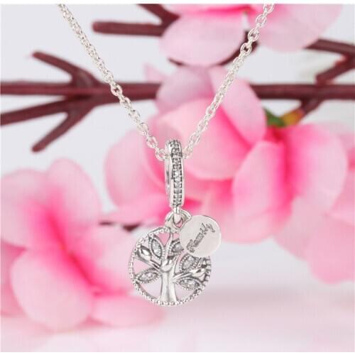 925 Sterling Silver Pendant Beads Tree Of Life Pendant Diamond Tree Beads Fit Original Charms Necklace