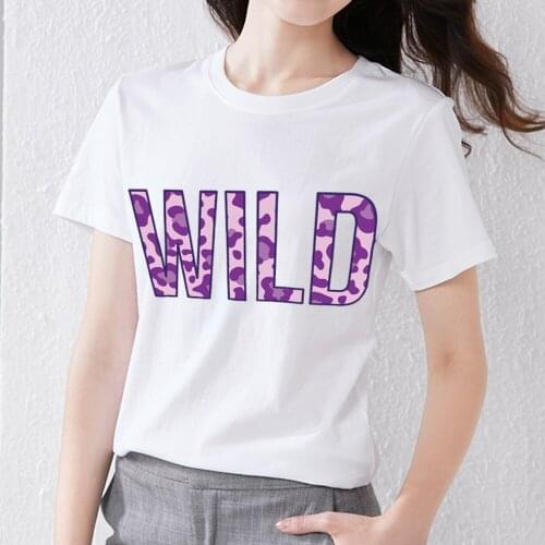 Summer Womens Trend Simple T-shirt Street Harajuku Vogue Letter Leopard Series Top O-neck Short-sleeved Comfortable Ladies Top