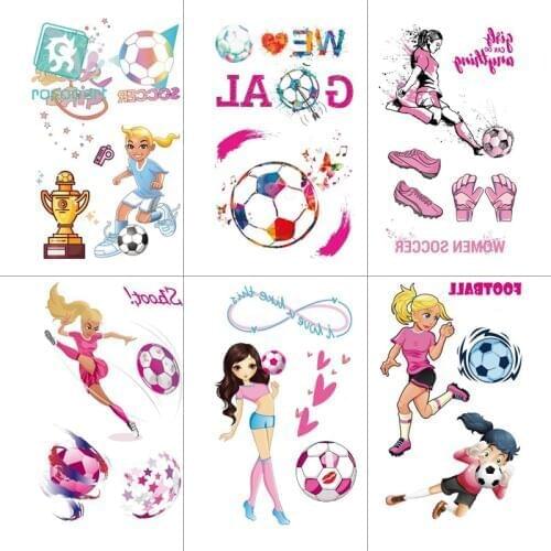 Soccer Tattoo Sticker For Women Games Temporary Tattoos Hand Fake Waterproof Body Art Face Taty Football FansTatouage Tatoo