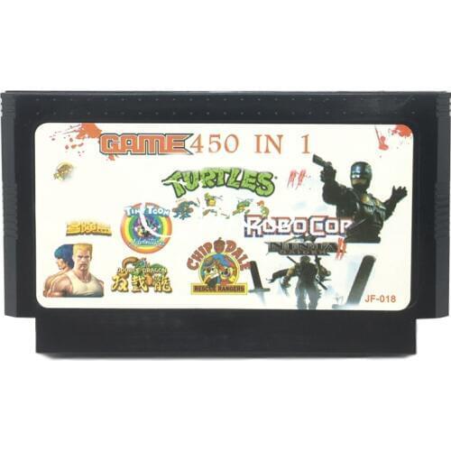 Hot Games 450 In 1 Cartridge 60 Pin Cart Game Card For 8 Bit Game Player with BomberMan Mortal Komb Chip Dale