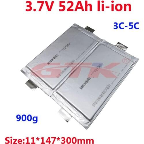 GTK 3.7v 52ah lithium battery high rate 3C discharge 3.7v li-po cells for diy 12v 24 power supply ebike electric scooter