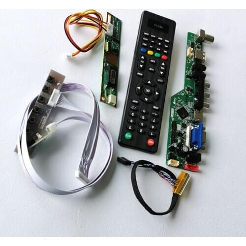 Fit LG LP154WX4 1CCFL Inverter laptop panel Audio VGA USB Remote 30Pins LVDS 15.4" 1280*800 LCD display controller card kit