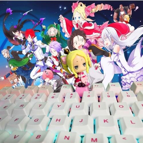 DIY Key cap Re:Life in a different world from zero,mechanical keyboards keycap personality design Cherry MX axis Kawaii keycaps