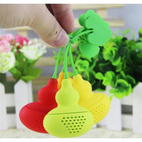Creative Silicone Calabash Tea Infuser Diffuser Loose Tea Leaf Chain Strainer Herbal Spice Filter