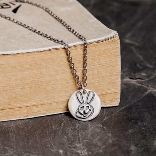 925 Sterling Silver Smiling Rabbit Pendants for Necklace Punk Fashion Jewelry Vintage Pendant for Jewelry Makings Drop Shipping