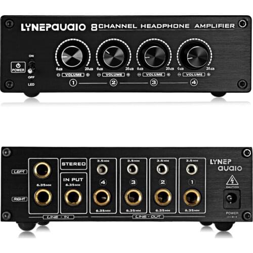 A966 Mixer Professional Monitoring Headphone Amplifier Amplifier 2 in 8 out 8 Channel Headphone Amplifier Amp